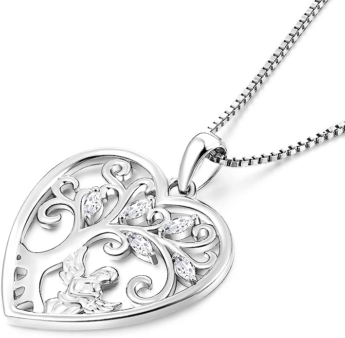 FJ Heart Angel Pendant Necklace