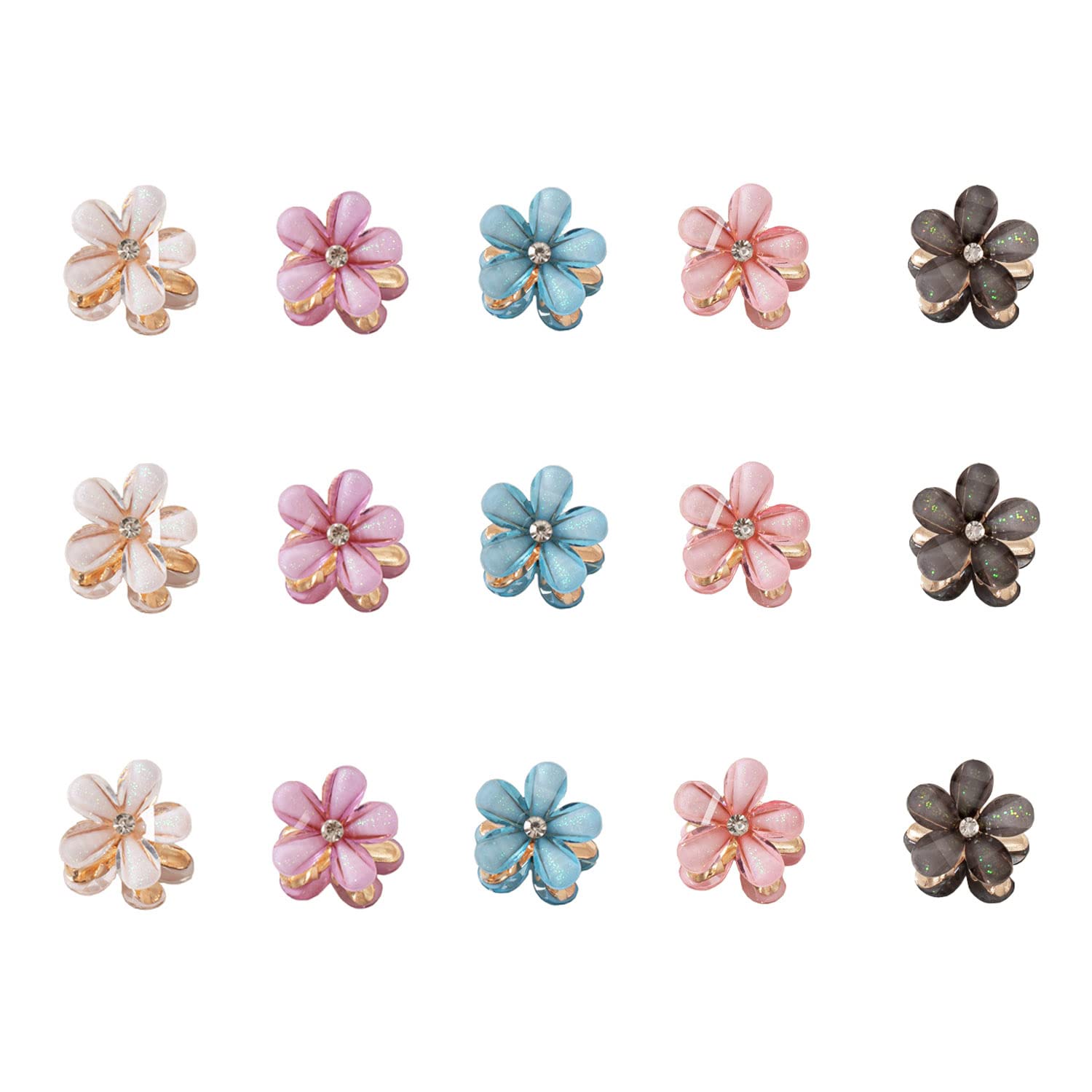 crystal flower hairclips