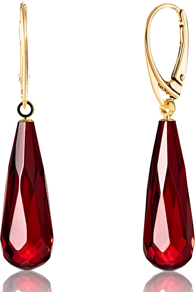 gemstone teardrop earring