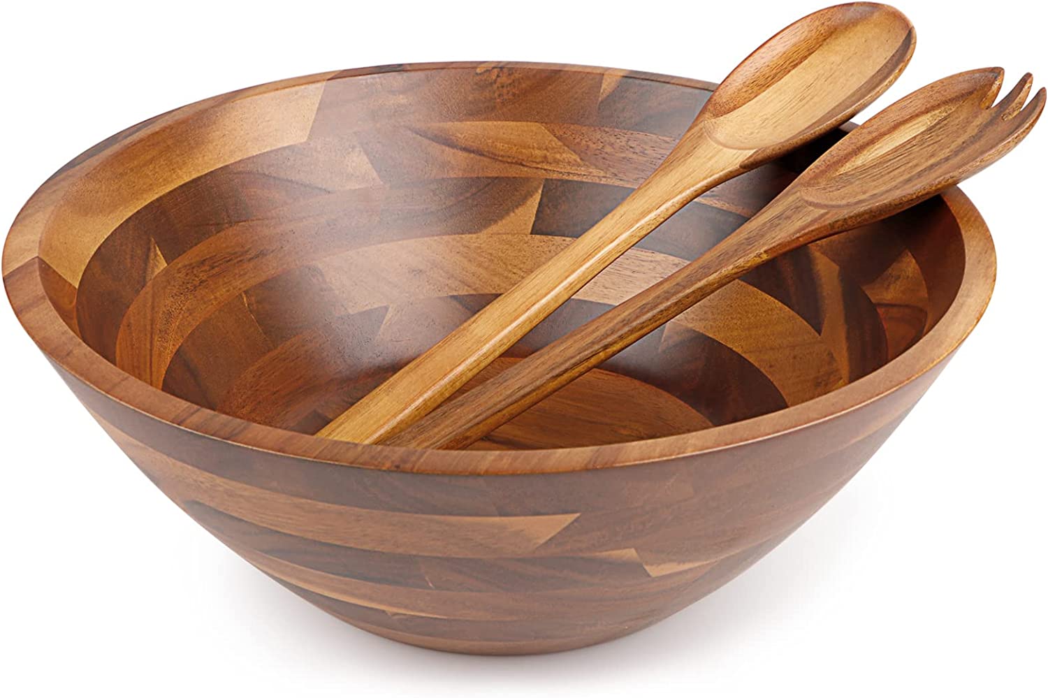 HOMEXCEL Acacia 3-Piece Wooden Salad Bowl