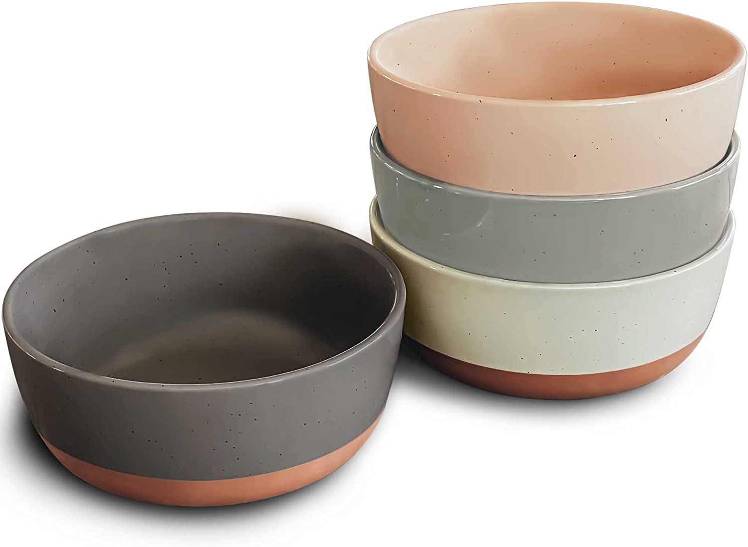 Mora Ceramic Flat Bowls Set of 4