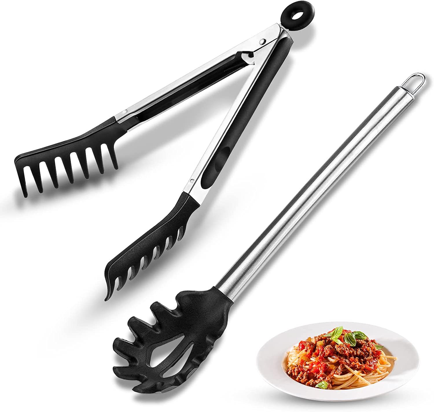 Newrgy 2 Pieces Spaghetti Spoon and Pasta Tong