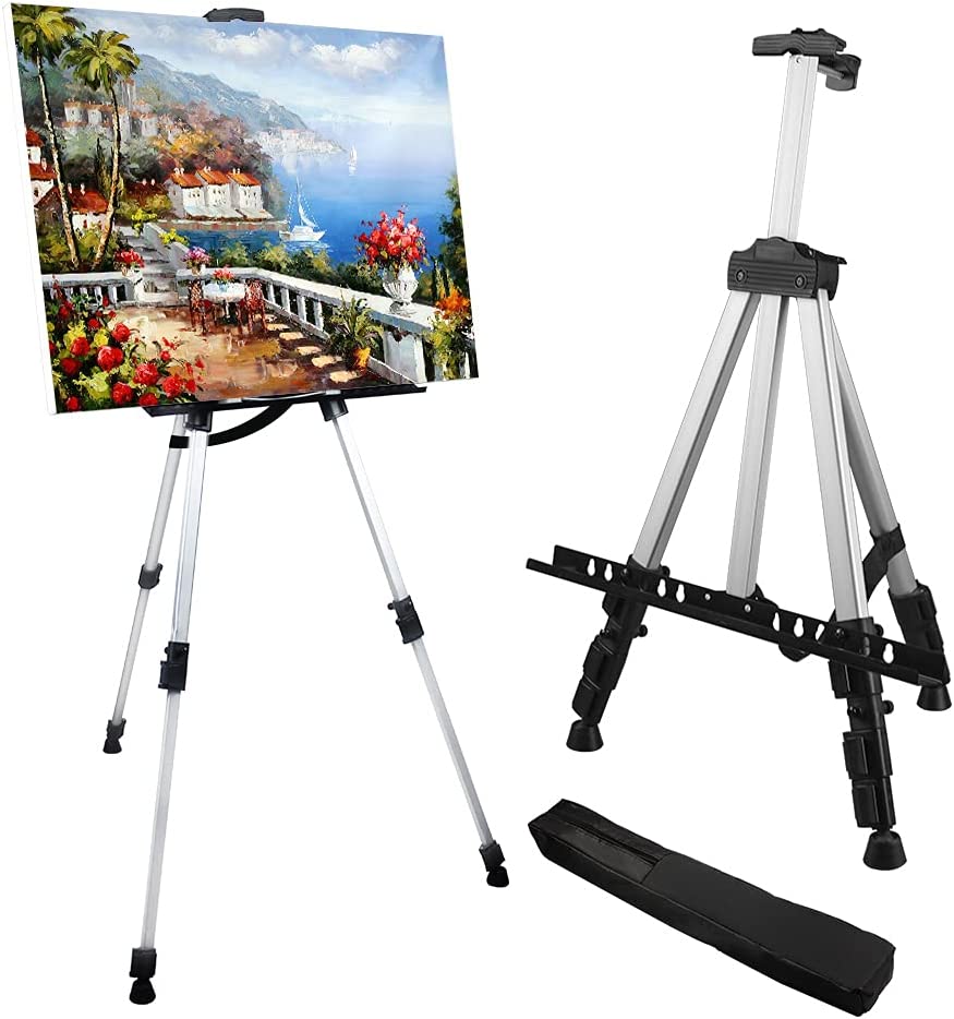 RRFTOK Aluminum Metal Adjustable Easel for Painting Canvases