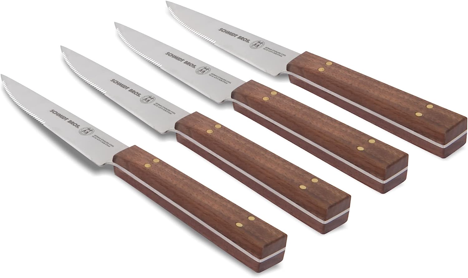 Schmidt Brothers - Brass & Walnut Steak Knife Set