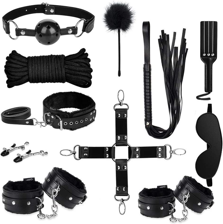 UTIMI Bondage for Sex 11 Pcs BDSM Leather Bondage Sets Restraint Kits