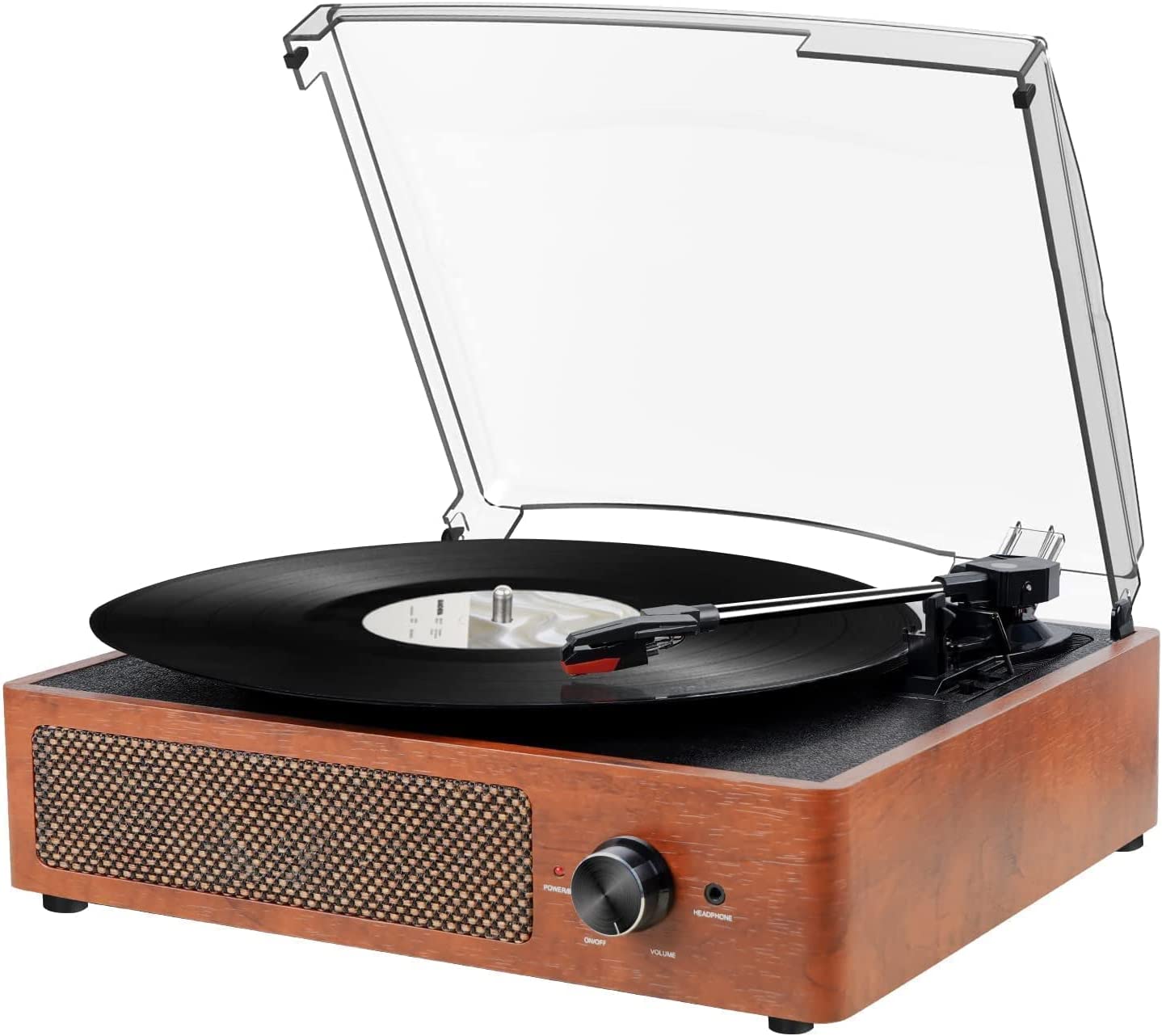 Vintage Vinyl Record Player with Speakers