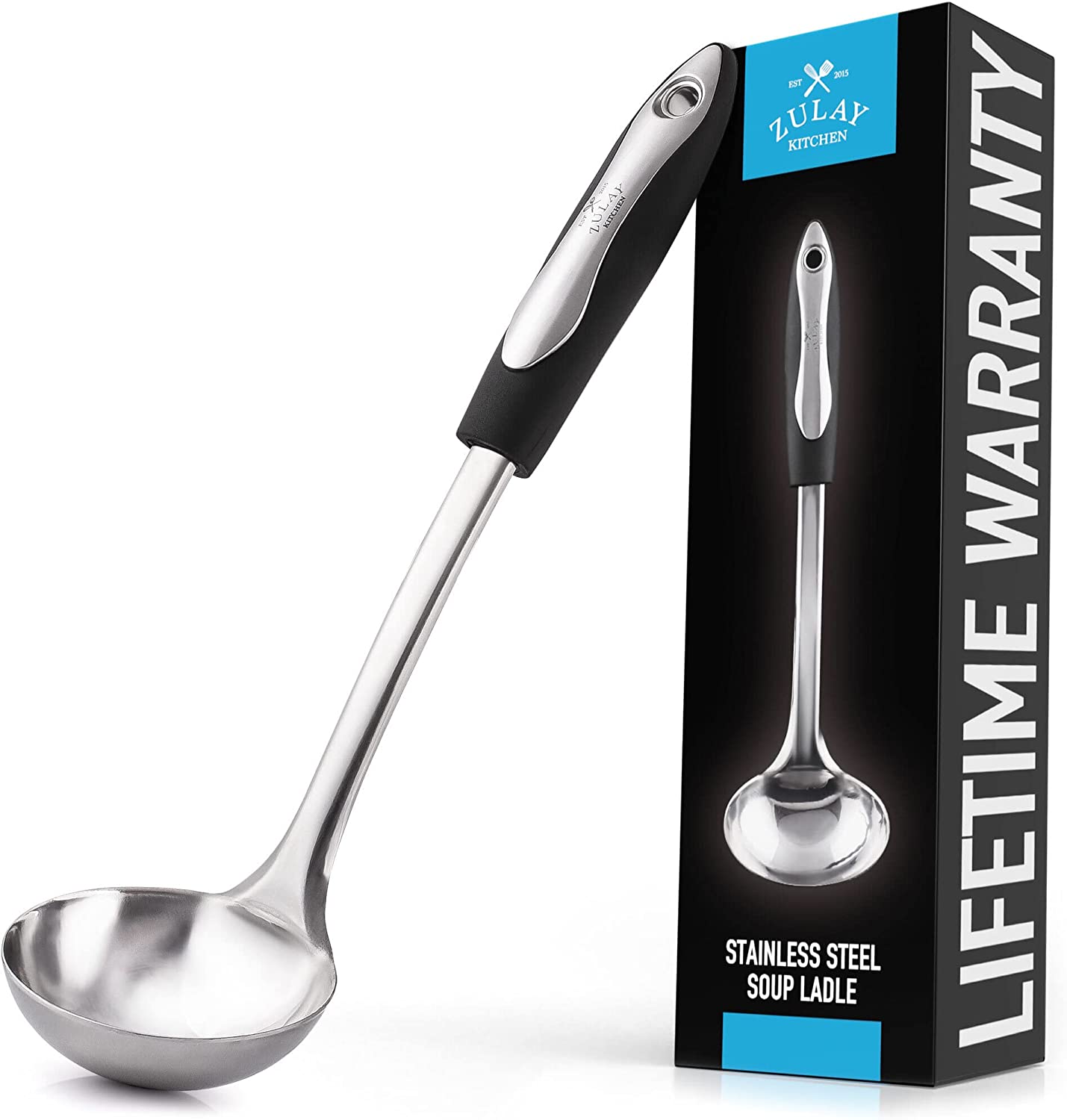 Zulay (12 inch) Stainless Steel Soup Ladle