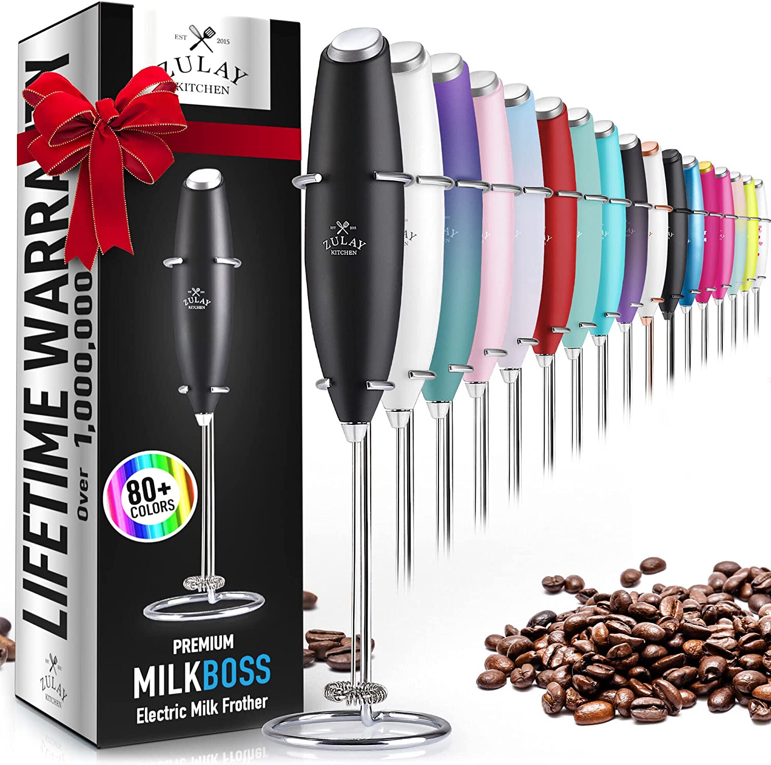 Zulay Powerful Milk Frother Handheld Foam Maker for Lattes