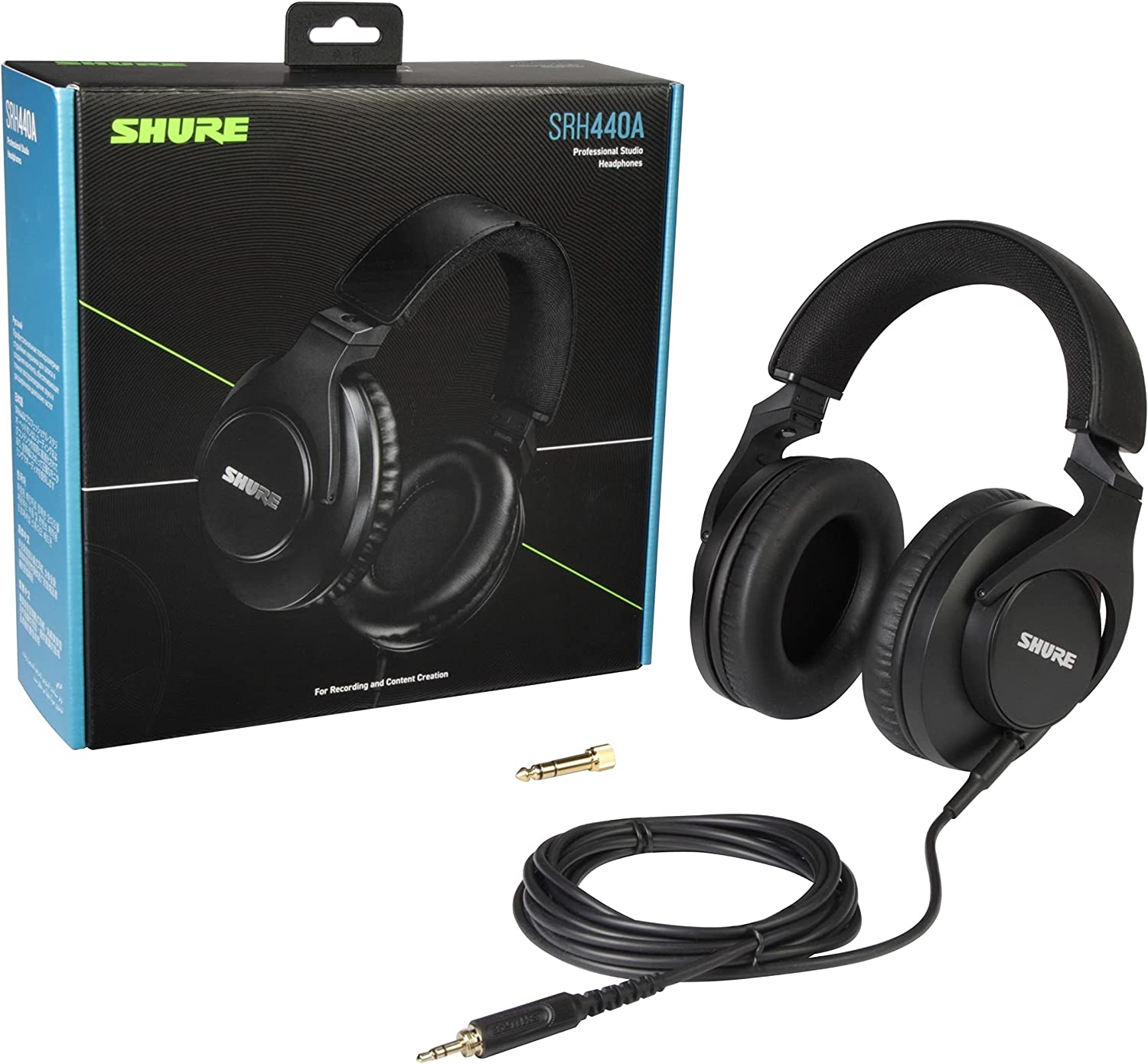 Shure SRH440A Over-Ear Wired Headphones for Monitoring & Recording